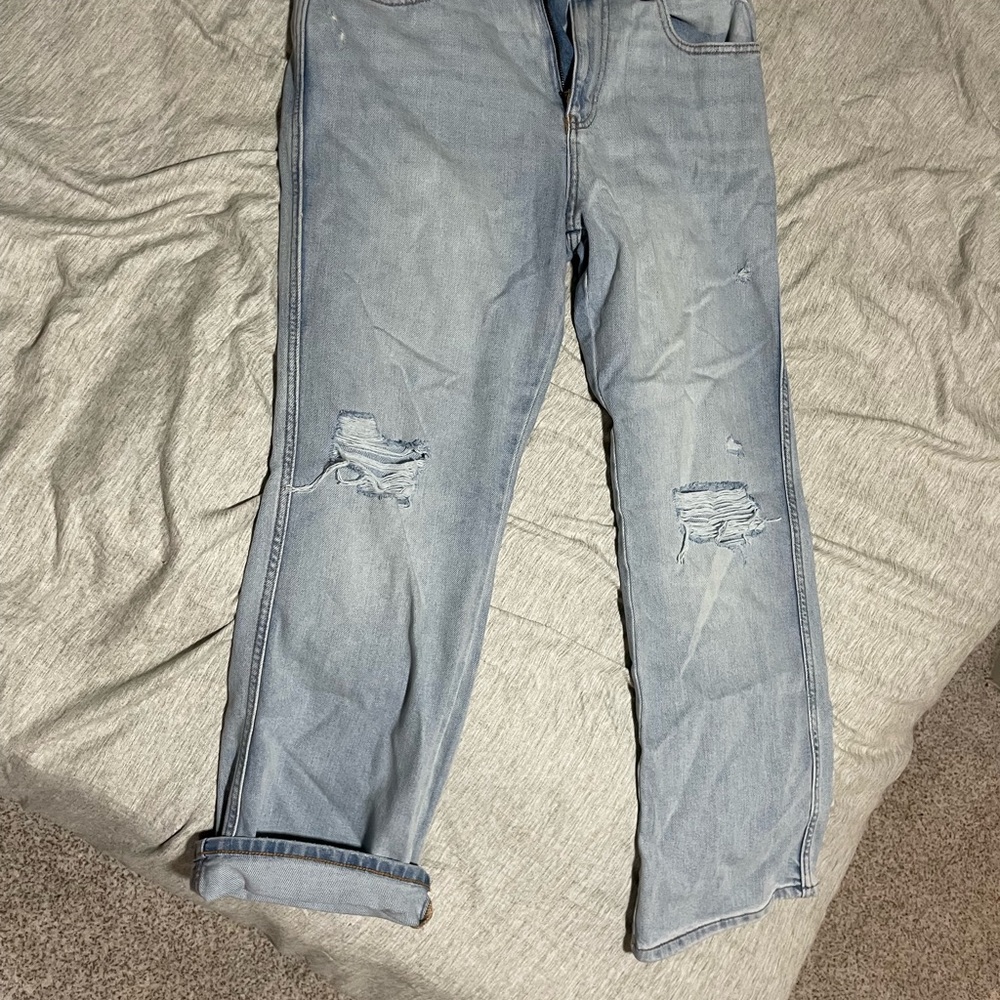 Arizona Jean Company Light Wash Distressed Flare Jeans